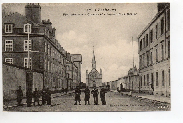 Thème VIE MILITAIRE CASERNES CPA 50 CHERBOURG port militaire Caserne la marine