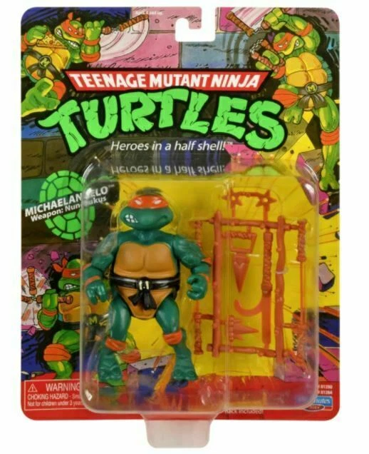 TMNT Classic Michaelangelo Figure Teenage Mutant Ninja Turtles Retro Toy New MIB