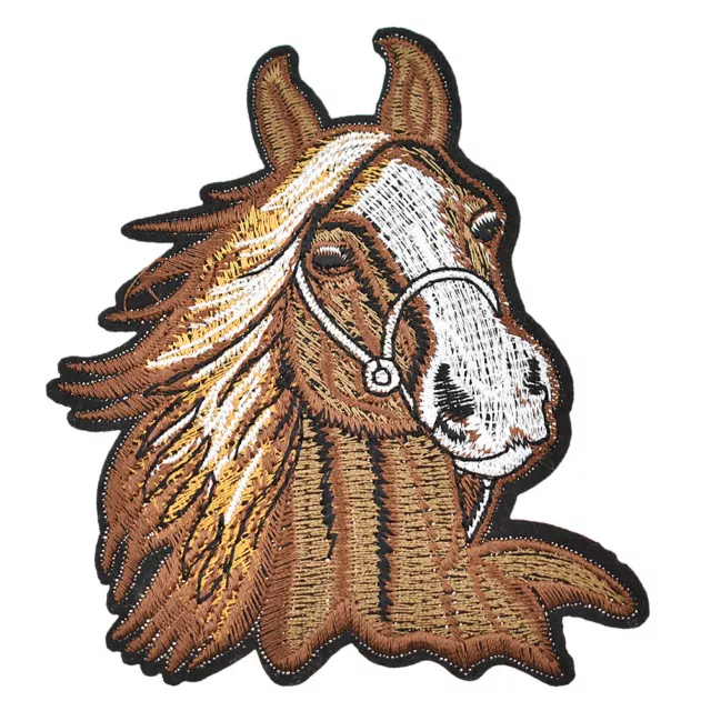 1PC Horse Head Patches Iron on Applique Embroidered Clothing Jeans Sewing Decor