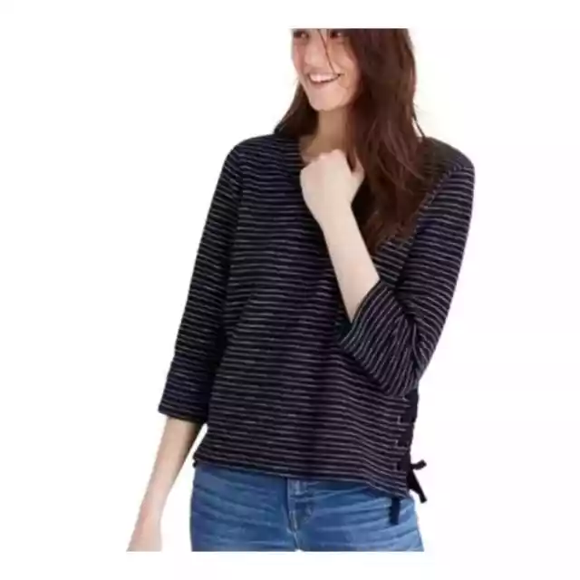 Madewell Pullover Top Shirt Navy White Stripes Women's Size Large