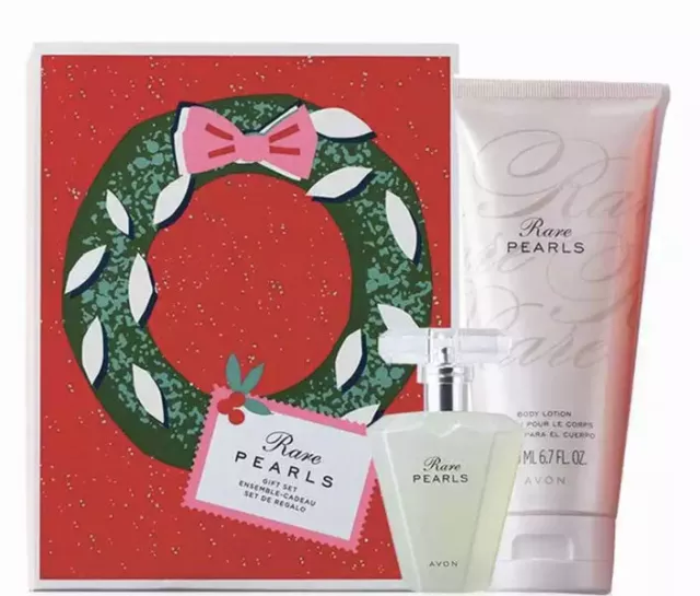 NIB Avon Holiday Christmas Rare Pearls Gift Set  Eau De Parfum & Body Lotion