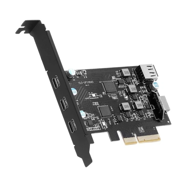 3 Ports PCI-E to USB 3.2 Type-C Adapter Car with 3 Type-C PCI-Express Expansion