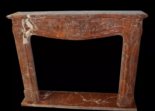 Camino In Marmo Rosso No Pietra Caminetto Regence Marble Fireplace