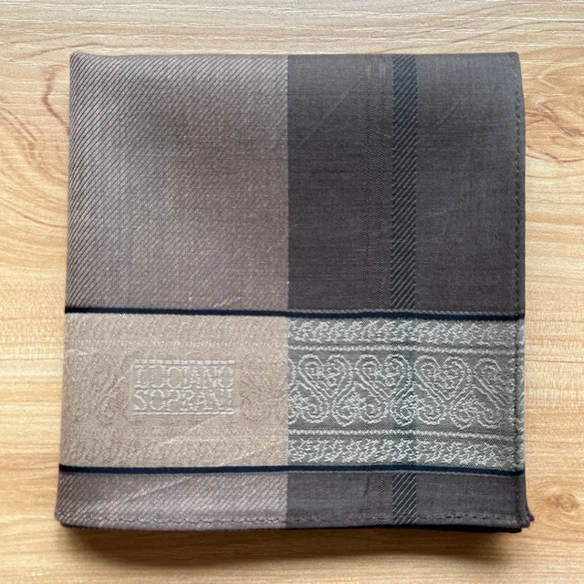 Handkerchief Men's Cotton Vintage Art Brown Striped Plain Pocket Square 19"
