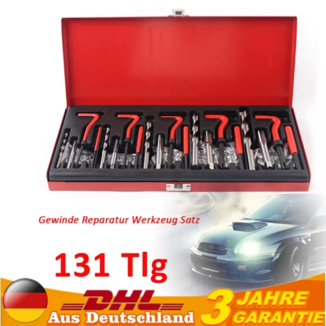 131 tlg. Gewinde Reparatur Werkzeug Satz Helicoil Auto Motor M5 M6 M8 M10 M12 DE