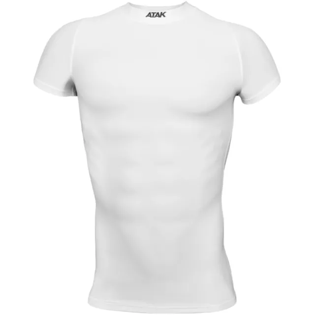 ATAK Youth Junior Short Sleeve Running Base Layer Compression Shirt - White