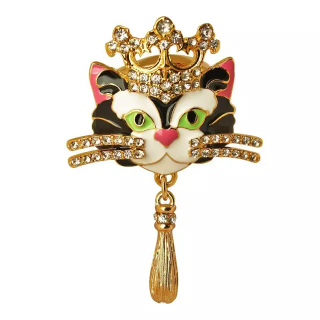 Ritzy Couture Princess Kitty Rhinestone Multi Color Black Tuxedo Cat Ring Size 7