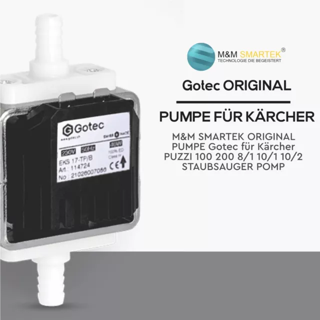 Original Pumpe Gotec für Kärcher Puzzi 100 200 8/1 10/1 10/2 Waschsauger Pomp 3