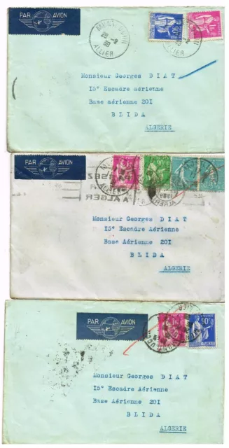 LOT ANCIENNES LETTRES 15ème ESCADRE AERIENNE ALGERIE