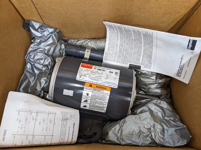 Dayton 4M197 Air Circulator Motor 0.5 HP 48YZ Frame 1075, 2spd RPM