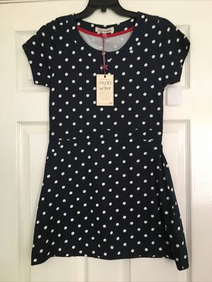 MUDD WATER Dress size 12 navy with white spot BNWT