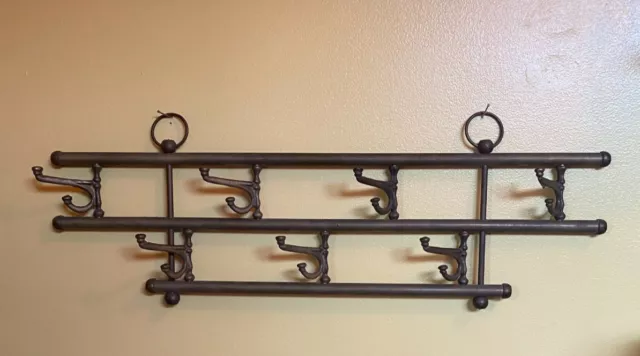 Vintage Brass Wall hanging coat/hat rack