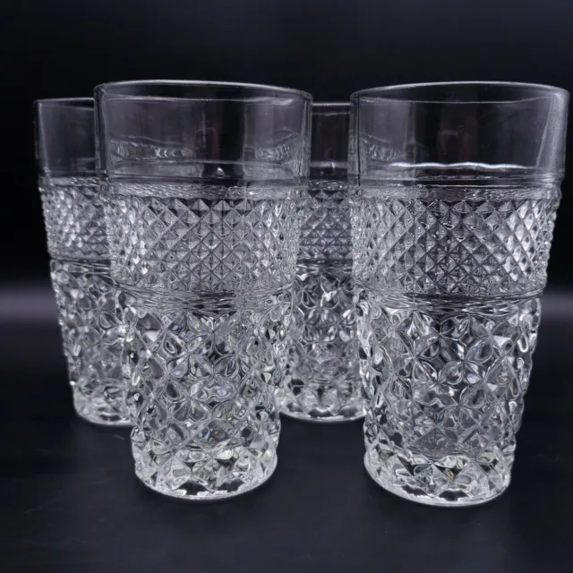 5" Vintage ANCHOR HOCKING Wexford 11 Oz Flat Tumbler Set of 4