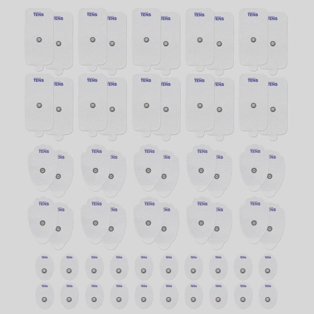 Premium TENS Electrodes Pads, 60 Pack Assortment with Small, Large and XL sizes