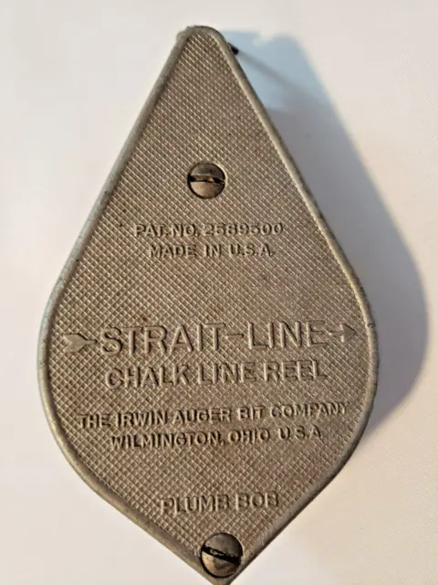 VINTAGE STRAIT LINE Chalk Line Reel Plumb Bob Irwin Auger Bit Company  Made USA $27.96 - PicClick