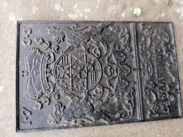 Alte Gusseisenplatte Gussplatte Wandplatte Reliefplatte 1733 Saarbrück Wappen
