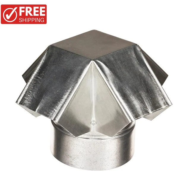 Exhaust Flow Vent Cap 7" Pipe Roof Steel Round Duct Rain Snow Debris Protection