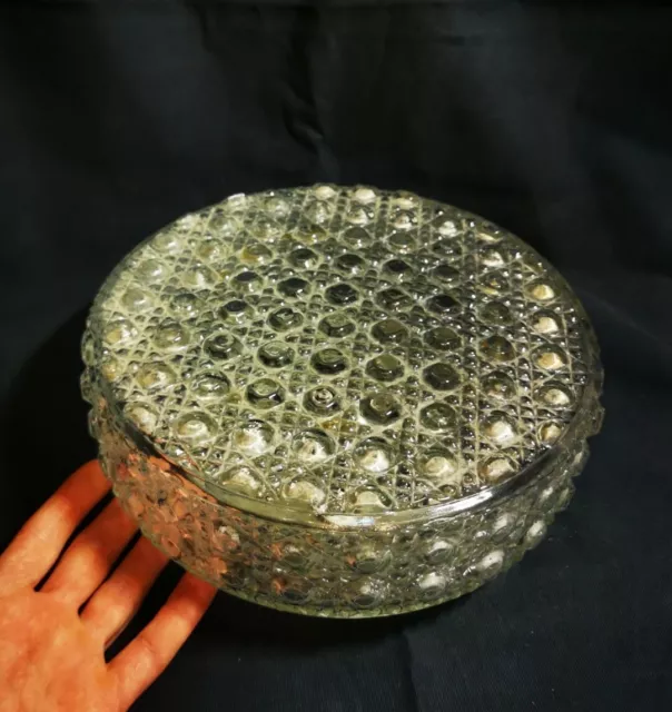 Plafonnier ou applique ancien vintage en verre moulé 25cm