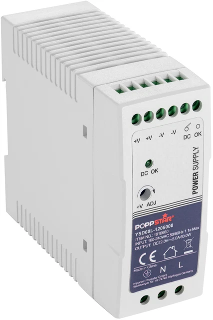 Produktbild von DPS DC/DC Wandler 12V 3A, 14–50V Eingang – Ultradünn 8,8 Mm Für Hutschiene (CCCV4812, Made In Germany)