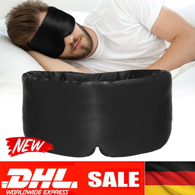 Schlafmaske Herren - Damen Seide Verstellbar Brille Augen Reise Augenbinde Maske