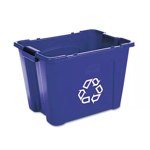 Rubbermaid Commercial 571473BE 14 gal Stacking Recycle Bin New