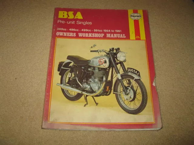 Haynes Motorcycle Owner's Workshop Manual Book - BSA Pre-unit singles