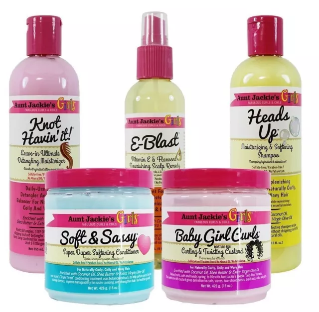 Aunt Jackie's Girls Fabulous Curls & Coils Kids Hair Care full Set (5 Pieces ) 2