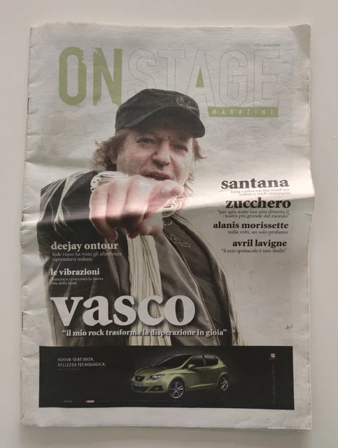 VASCO ROSSI ONSTAGE MAGAZINE Anno 2008 Promo Concerto San Siro Live biglietto