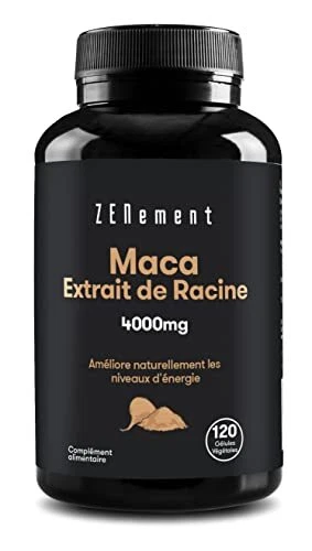 Extrait de Racine de Maca Péruvienne 4000 mg Hautement concentrée 101 120 Gél...