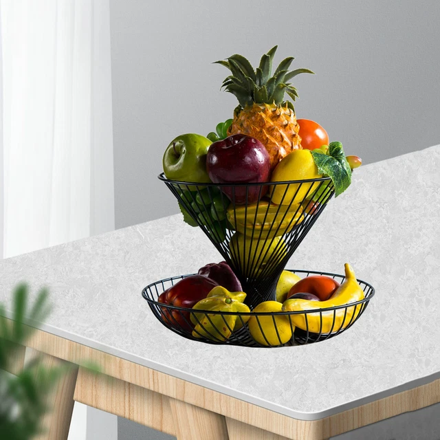 Eisen-Kunst 2-Tier-Obstkorb Halter Arbeits platte Aufbewahrung regal