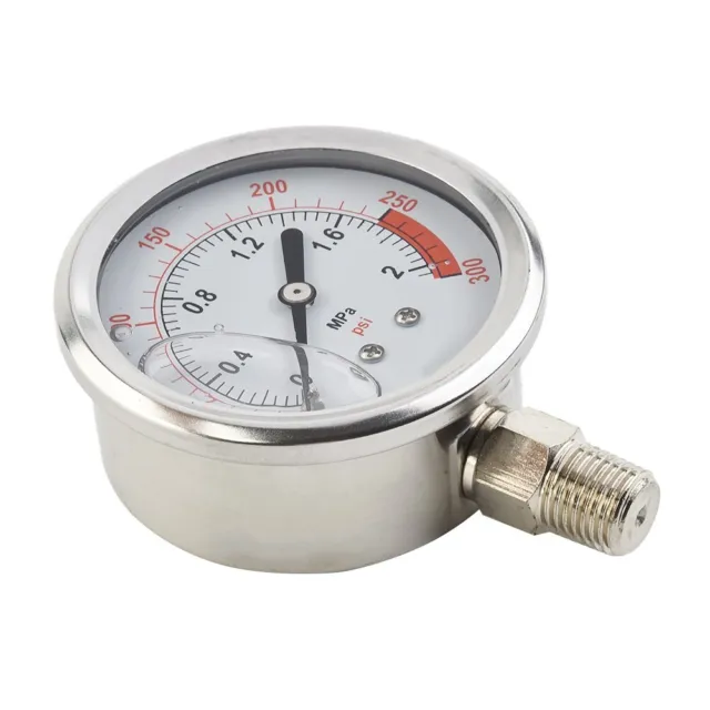 Reliable Pressure Gauge with 1/4 NPT Lower Mount and Dual Scale Display