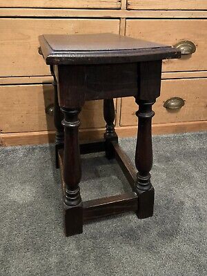 18th Century Antique Style Oak Joint Stool / Occasional Table-side-lamp Stand 7