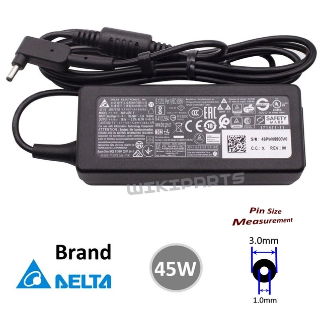 Caricabatterie Originale Acer 45W 19V 2.37A Per Aspire 3 A315-51-36YU E TravelMate
