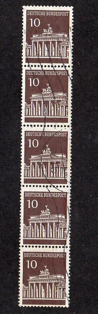 BRD Fünferstreifen BB-Tor MiNr 506 gestempelt