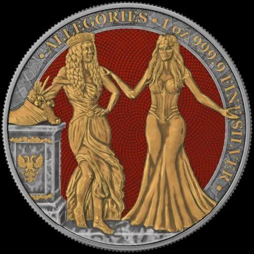 Germania 2020 5 Mark - Italia & Germania - Antique Finish -1 Oz Silver Coin