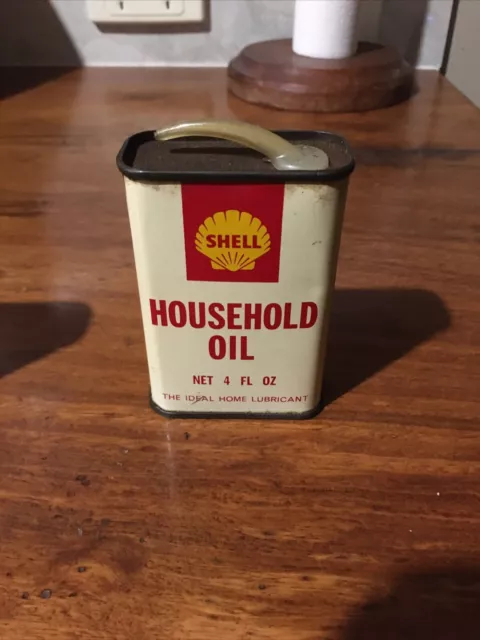 Vintage Shell Household Oil 4FL OZ Oil Tin - Excellent Condition