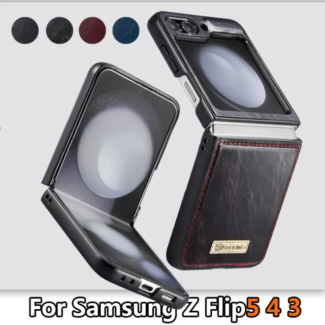 Coque Etui Antichoc Pour Samsung Galaxy Z Flip5 Flip4 3 Magsafe Cuir Hybrid Case