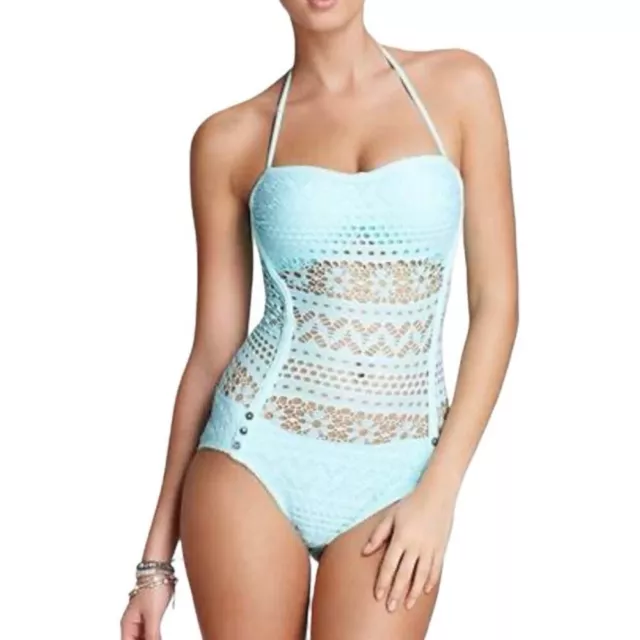 Robin Piccone Penelope' Crochet Overlay One-Piece Swimsuit Size 4