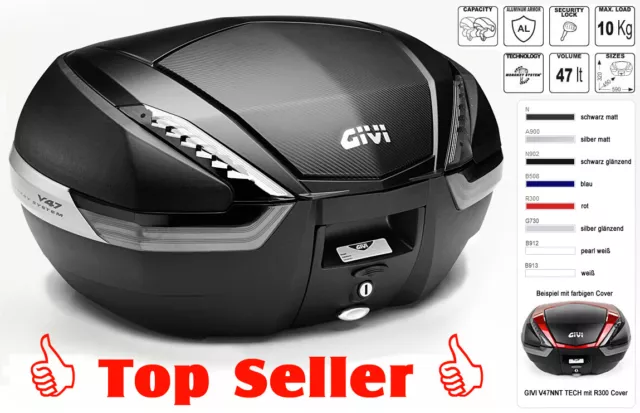 GIVI V47NN Monokey Topcase Variante V47NN oder V47NNT TECH mit 47l - Carbon Look