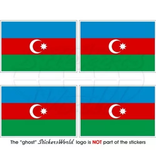 Pegatina de coche bandera de Azerbaiyán bandera, pegatina de vinilo 50 mm (2") x4