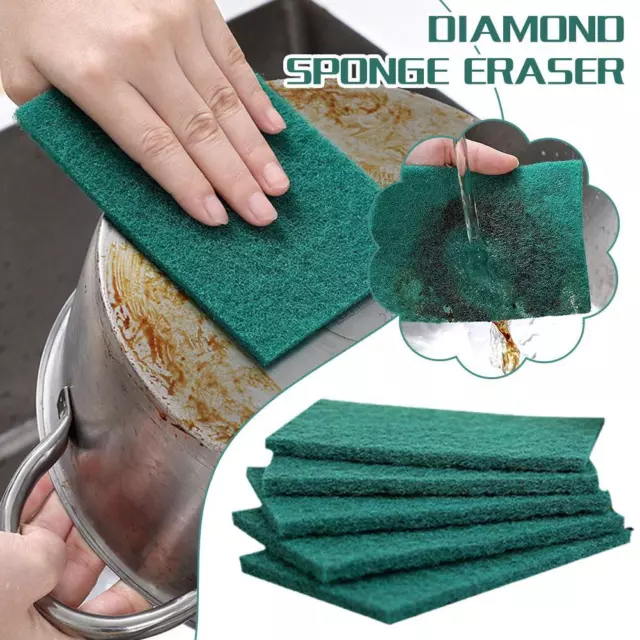 5 Scouring Pads Cloth Abrasive Scourer Home Cleaning Dish Wa Scrubber Sheet A9Q2