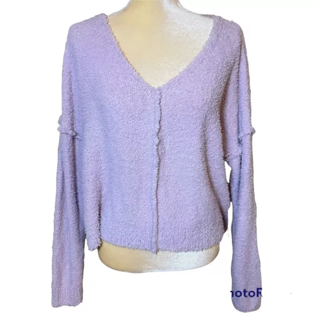 Hazel Moon Women's Light Purple Super Soft Fuzzy Sweater Size Large NWT