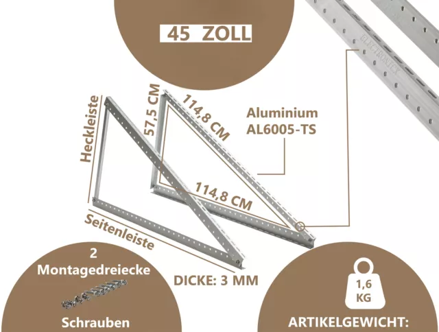 Soporte para Panel Solar Montaje Elevado Neigungshalter Ajustable 0° Hasta 90°