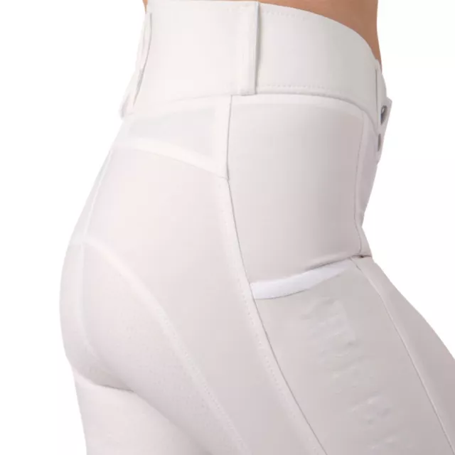 Montar Rebel High Waist Full Grip Breeches (Colour: White, Size: UK 14)