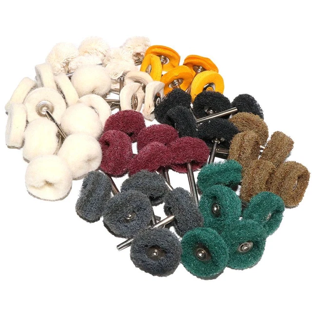 Abrasive Buffing Wheel Wool Felt Grinding Head Pad Polishing Brush Rotary Shank