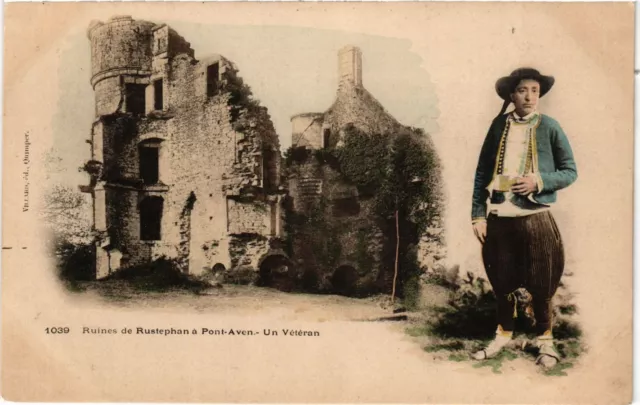 CPA Rovine di Rustephan a Pont-Aven Un veterano FRANCIA FOLKLORE (789259)