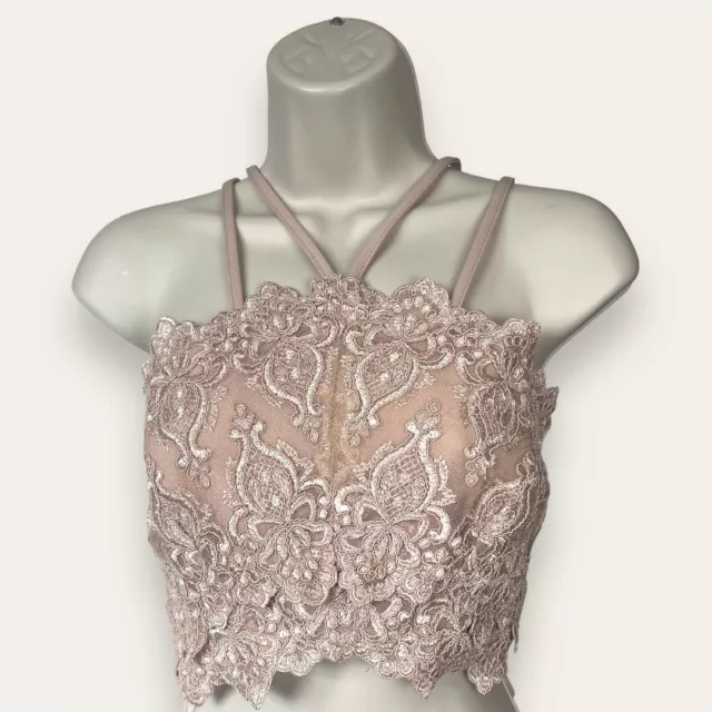 River Island corset crop top in pink