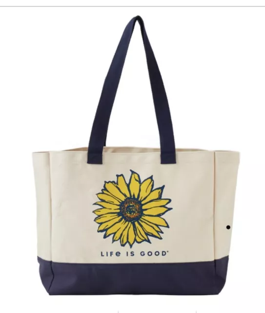 Life Is Good Canvas Tote Bag New With Tags Sunflower 🌻