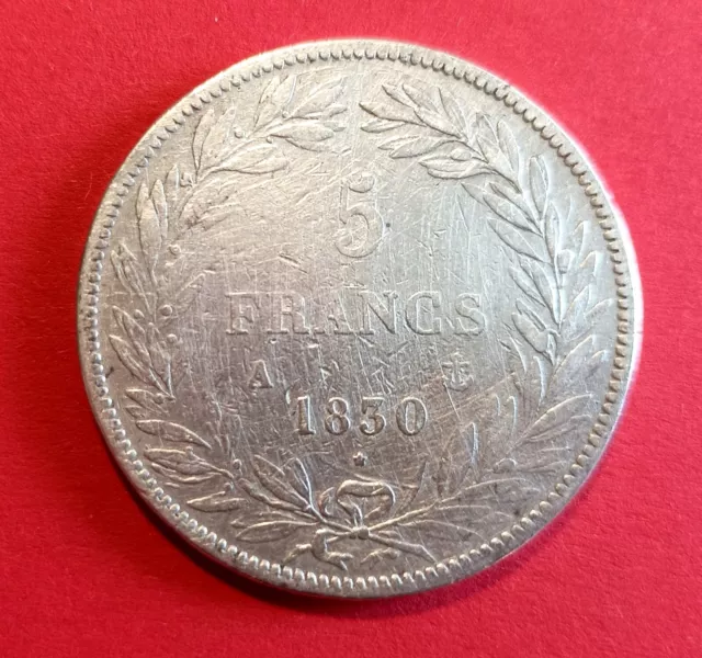 Pièce de 5 Francs en argent - Louis Philippe I roi des Français  1830 - Ancre A