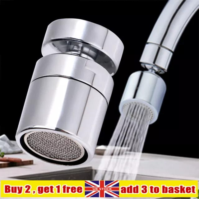 Kitchen Tap Aerator 360° Rotate Faucet Swivel End Diffuser Adapter Filter UK.